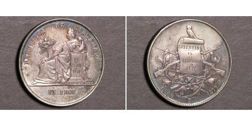 1 Peso Guatemala (1838 - ) Argento 