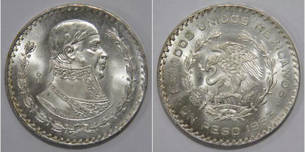 1 Peso Messico Argento 
