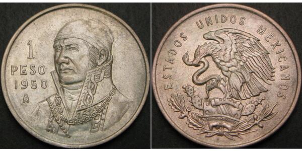 1 Peso Messico Argento 