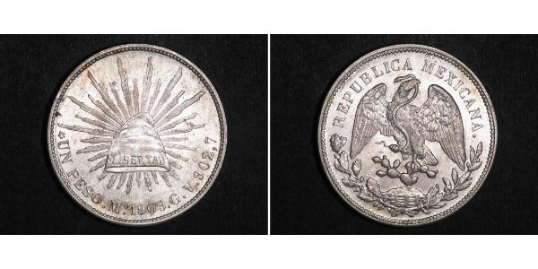 1 Peso Messico (1867 - ) Argento 