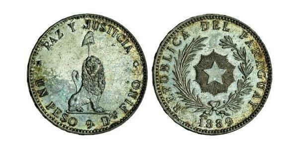 1 Peso Paraguay (1811 - ) Argento 