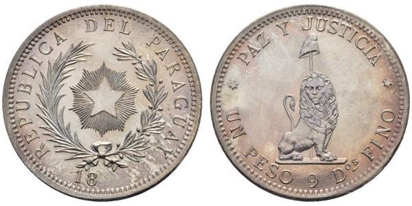 1 Peso Paraguay (1811 - ) Argento 