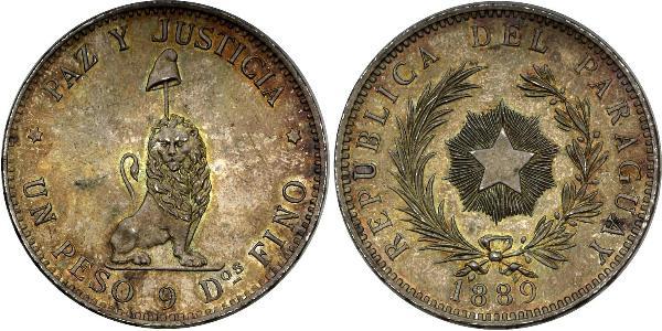 1 Peso Paraguay (1811 - ) Argento 