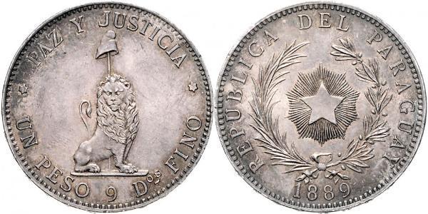 1 Peso Paraguay (1811 - ) Argento 