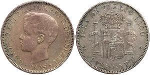 1 Peso Porto Rico Argento Alfonso XIII of Spain (1886 - 1941)