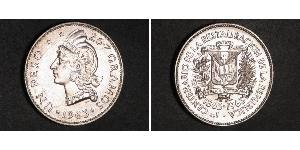 1 Peso Repubblica Dominicana Argento 