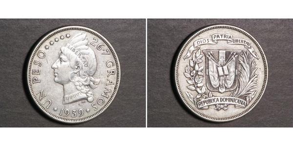 1 Peso Repubblica Dominicana Argento 