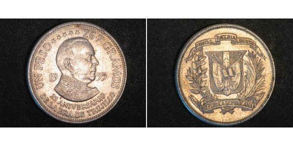 1 Peso Repubblica Dominicana Argento 