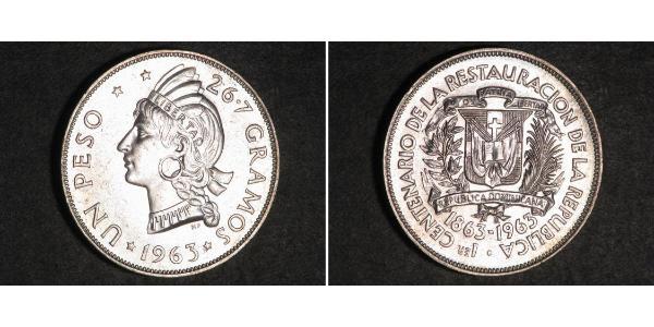 1 Peso Repubblica Dominicana Argento 