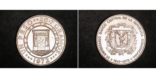 1 Peso Repubblica Dominicana Argento 