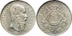 1 Peso Secondo Impero Messicano (1864 - 1867) Argento Maximilian I of Mexico (1832 - 1867)