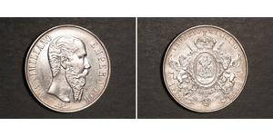 1 Peso Secondo Impero Messicano (1864 - 1867) Argento Maximilian I of Mexico (1832 - 1867)