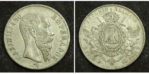 1 Peso Secondo Impero Messicano (1864 - 1867) Argento Maximilian I of Mexico (1832 - 1867)