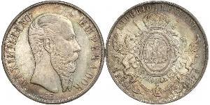 1 Peso Secondo Impero Messicano (1864 - 1867) Argento Maximilian I of Mexico (1832 - 1867)