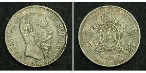 1 Peso Secondo Impero Messicano (1864 - 1867) Argento Maximilian I of Mexico (1832 - 1867)