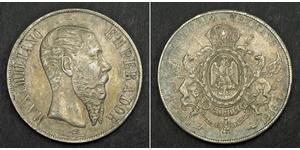 1 Peso Secondo Impero Messicano (1864 - 1867) Argento Maximilian I of Mexico (1832 - 1867)