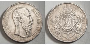 1 Peso Secondo Impero Messicano (1864 - 1867) Argento Maximilian I of Mexico (1832 - 1867)