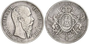 1 Peso Secondo Impero Messicano (1864 - 1867) Argento Maximilian I of Mexico (1832 - 1867)