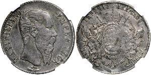 1 Peso Secondo Impero Messicano (1864 - 1867) Argento Maximilian I of Mexico (1832 - 1867)