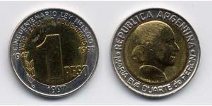 1 Peso Argentina (1861 - ) Bimetal 