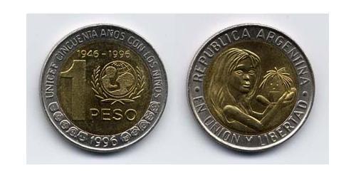 1 Peso Argentina (1861 - ) Bimetal 