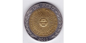 1 Peso Argentine Republic (1861 - ) Bimetal 