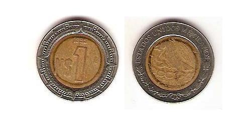 1 Peso United Mexican States (1867 - ) Bimetal 