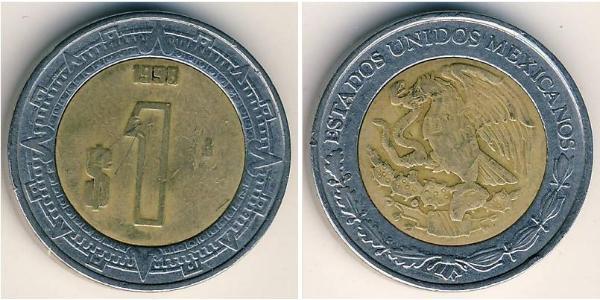 1 Peso United Mexican States (1867 - ) Bimetal 