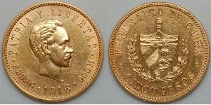 1 Peso Cuba Gold 