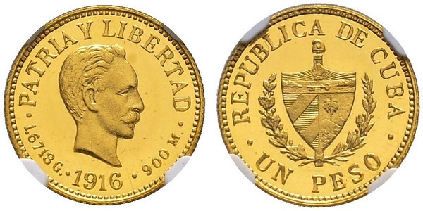 1 Peso Cuba Gold 