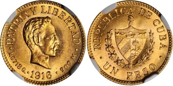 1 Peso Cuba Gold 