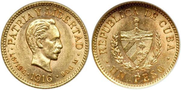 1 Peso Cuba Gold 