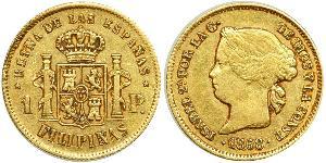 1 Peso Philippinen Gold Isabella II of Spain (1830- 1904)