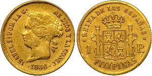 1 Peso Philippinen Gold Isabella II of Spain (1830- 1904)