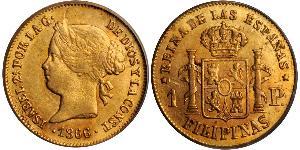 1 Peso Philippinen Gold Isabella II of Spain (1830- 1904)