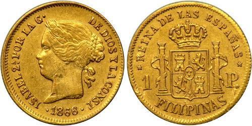 1 Peso Philippinen Gold Isabella II of Spain (1830- 1904)