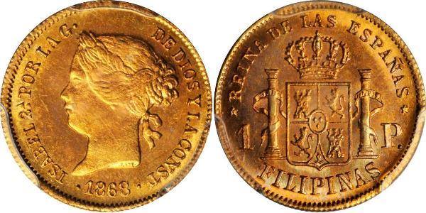 1 Peso Philippinen Gold Isabella II of Spain (1830- 1904)