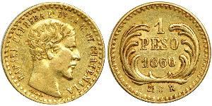 1 Peso Republic of Guatemala (1838 - ) Gold Rafael Carrera