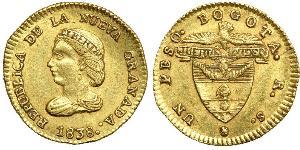 1 Peso Republic of New Granada (1831–1858) Gold 