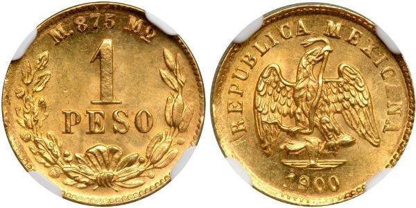 1 Peso United Mexican States (1867 - ) Gold 