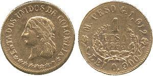 1 Peso United States of Colombia (1863 - 1886) Gold 