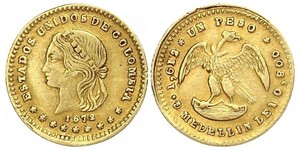 1 Peso Vereinigte Staaten von Kolumbien (1863 - 1886) Gold 