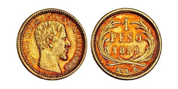 1 Peso Guatemala (1838 - ) Or Rafael Carrera