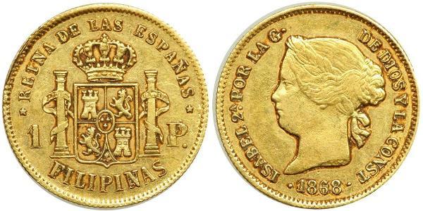 1 Peso Philippines Or Isabella II of Spain (1830- 1904)