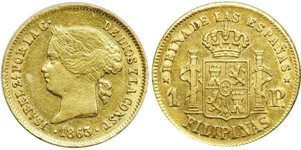 1 Peso Philippines Or Isabella II of Spain (1830- 1904)