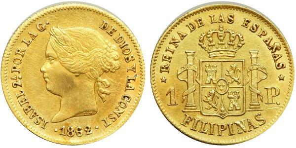 1 Peso Philippines Or Isabella II of Spain (1830- 1904)