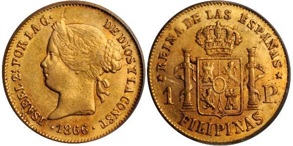 1 Peso Philippines Or Isabella II of Spain (1830- 1904)