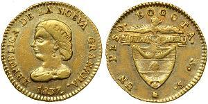 1 Peso República de la Nueva Granada (1831–1858) Oro 