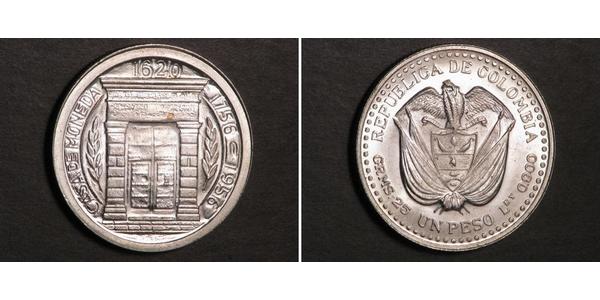 1 Peso Colombia Plata 