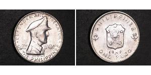 1 Peso Filipinas Plata Douglas MacArthur (1880 - 1964) 